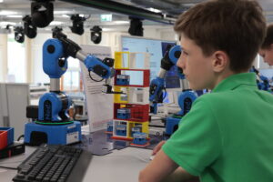 student on robotic course